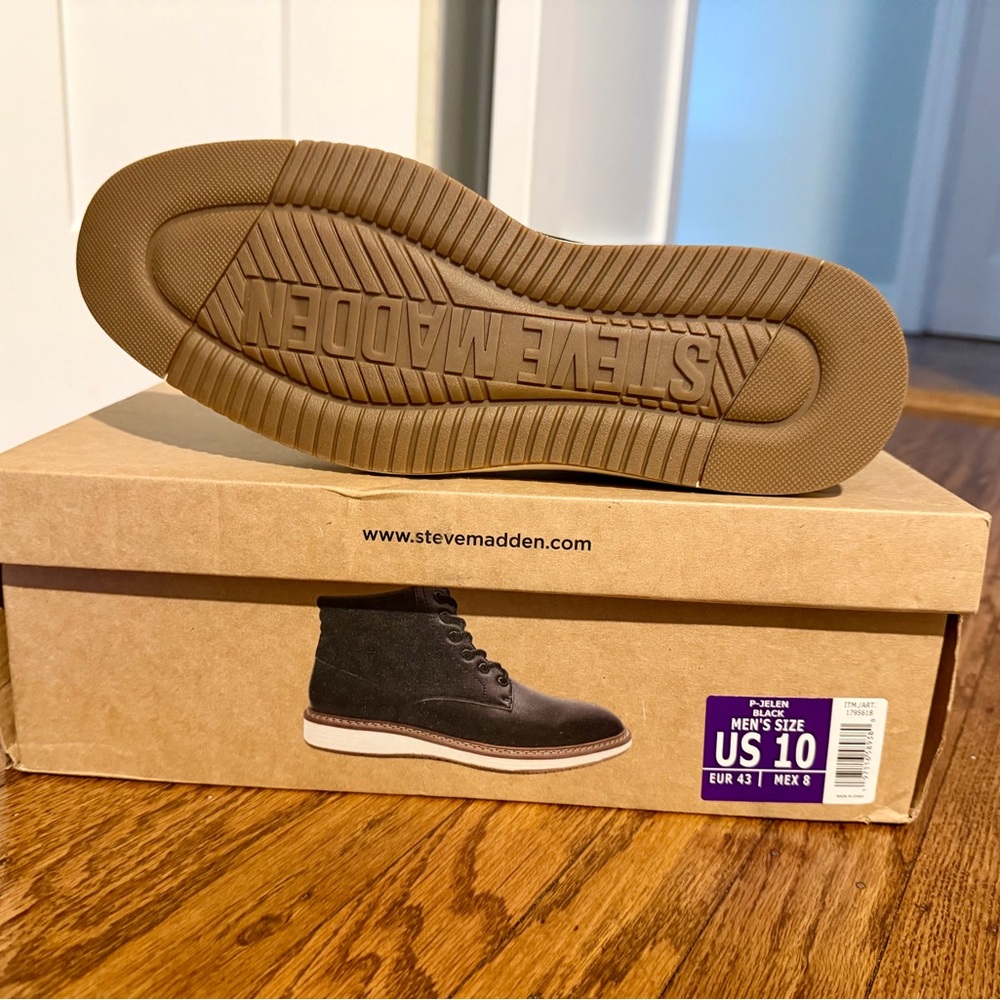 Steve Madden Men’s P-Jelen Black Boots - Picture 9 of 10